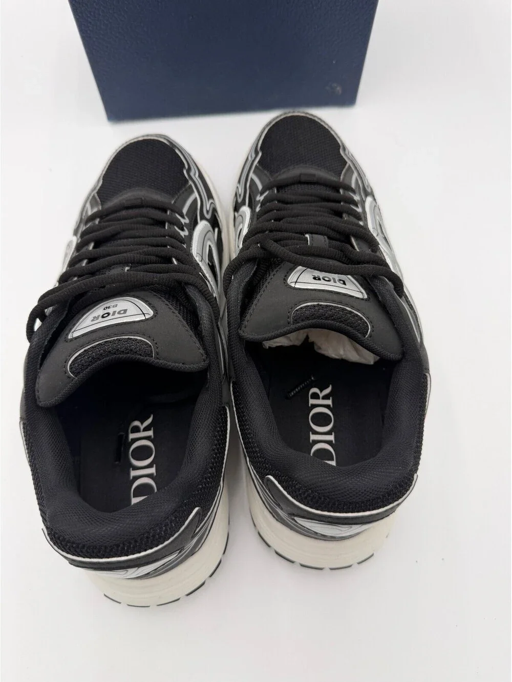 Dior B30 Black Silver White Sneakers Mens Size 9/42